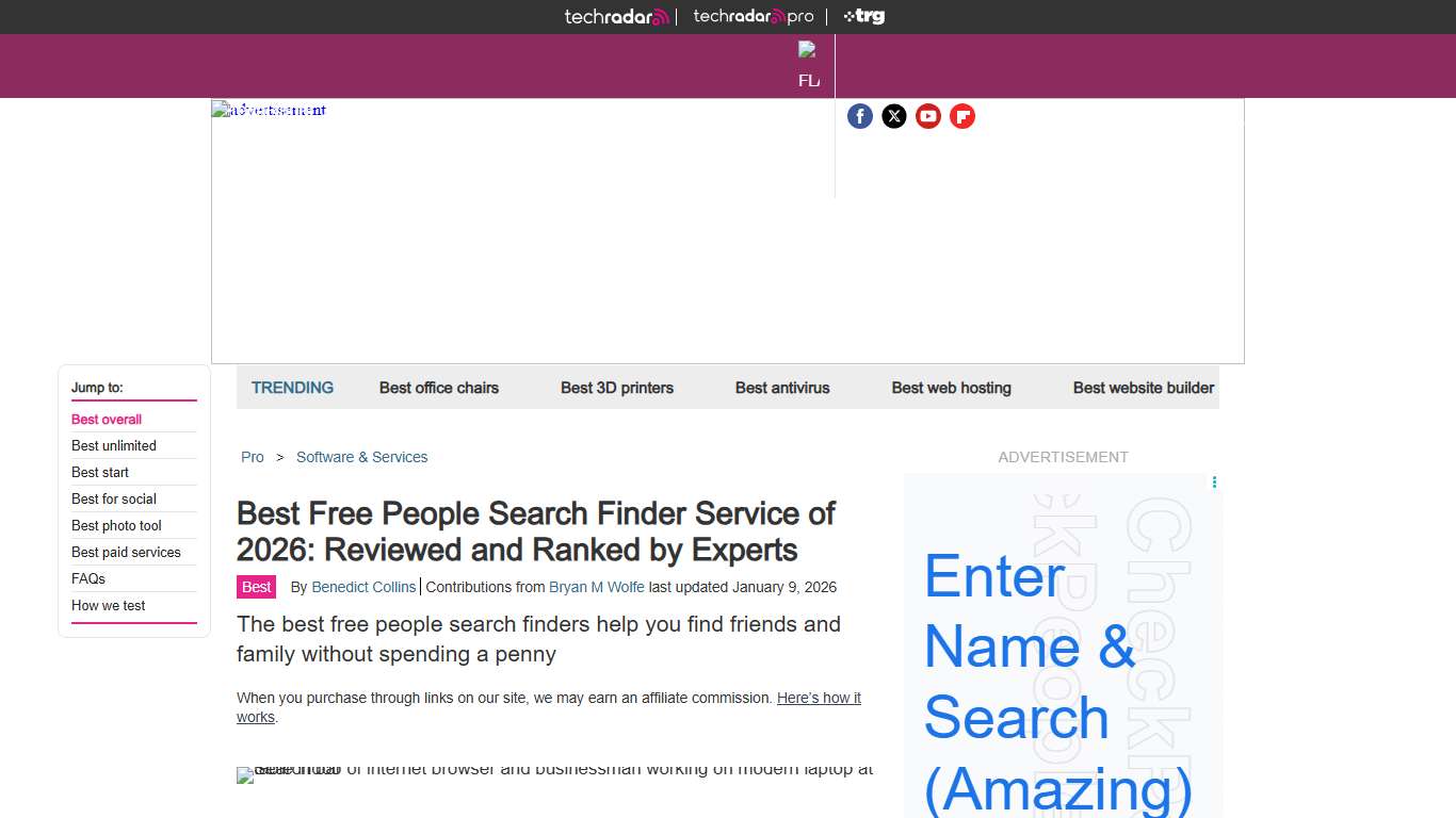 Best free people search finder service of 2026: reviewed and ranked by experts TechRadar